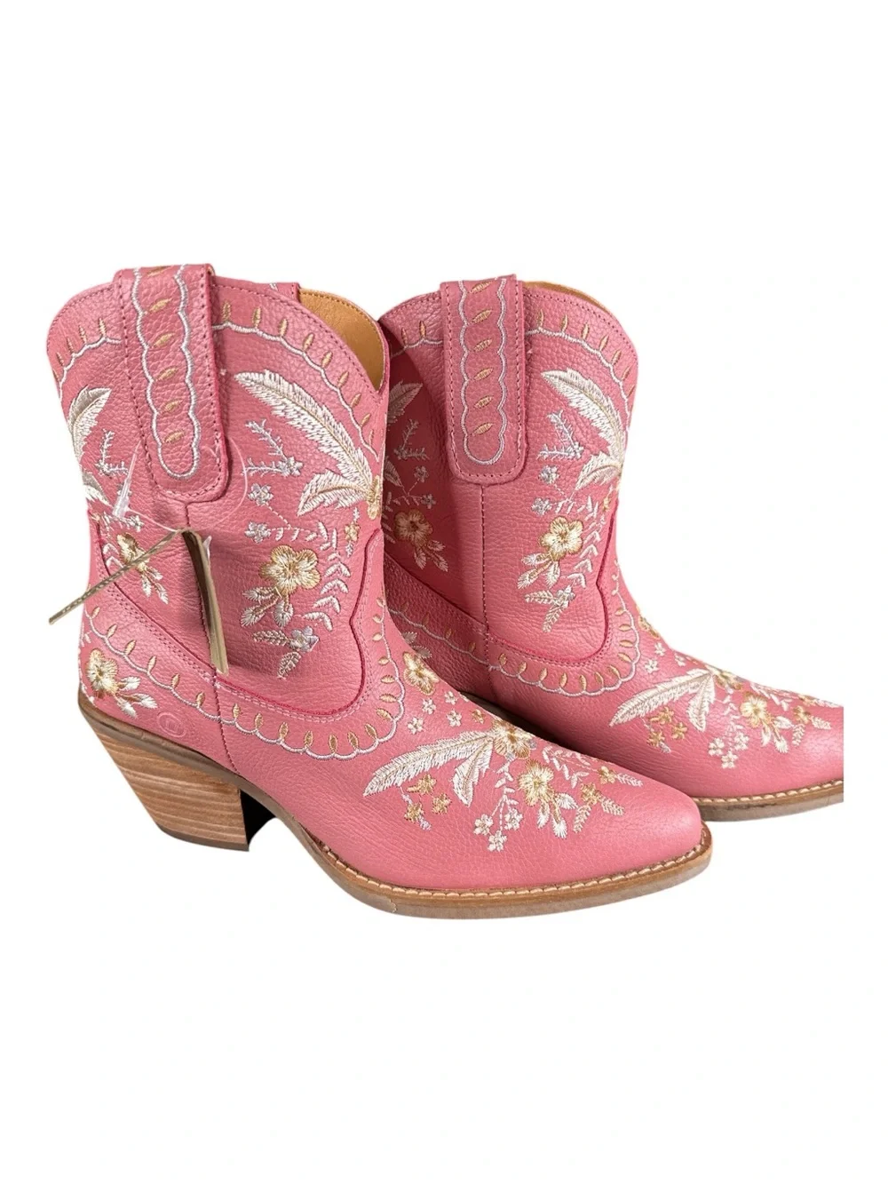 DINGO Primrose Pink Floral Ankle Western Bootie